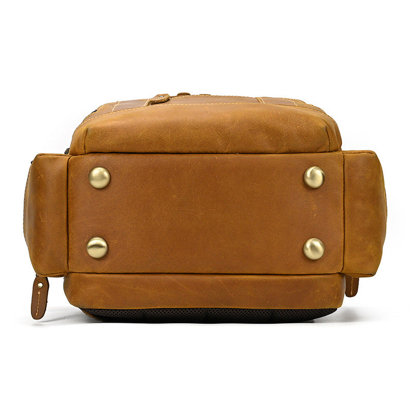 Men's Leather Crazy Horse Vintage Large Capacity Backpacks