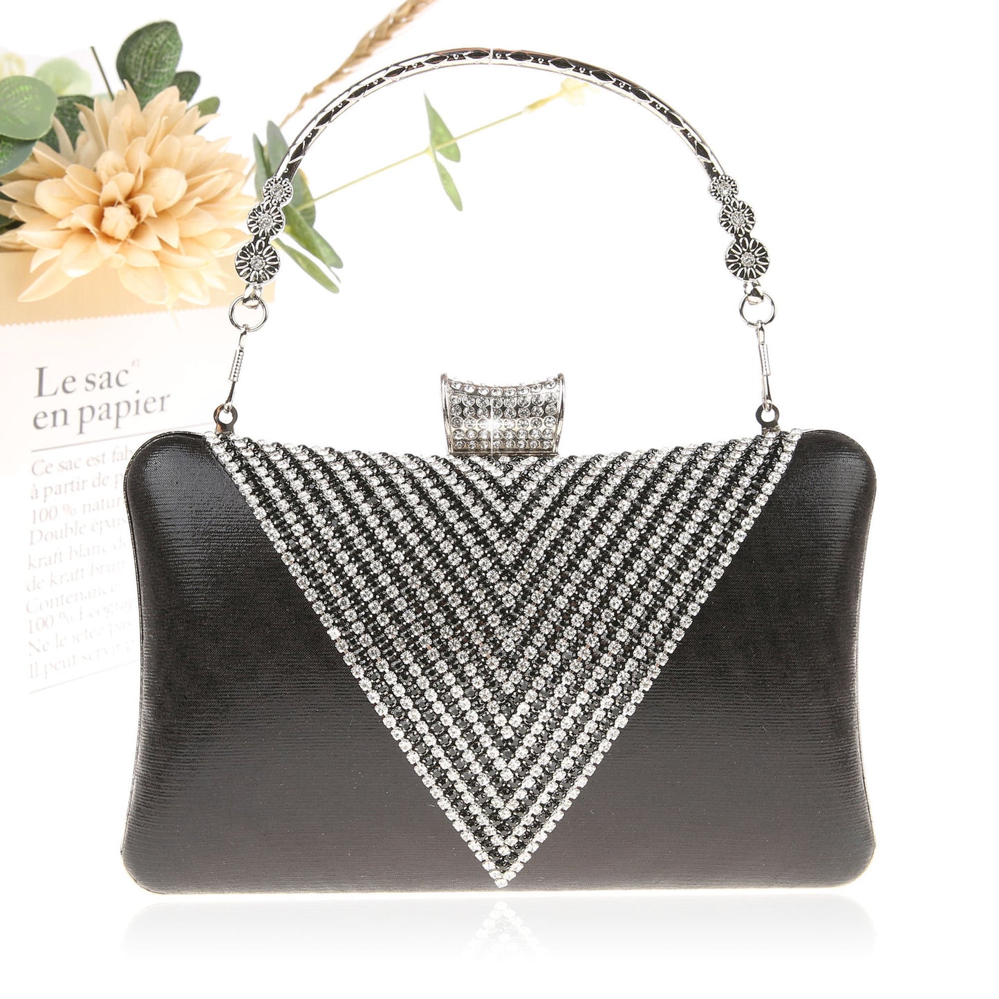 Women's Quality Rhinestone Luxury Elegant Banquet Portable Easy To Bags