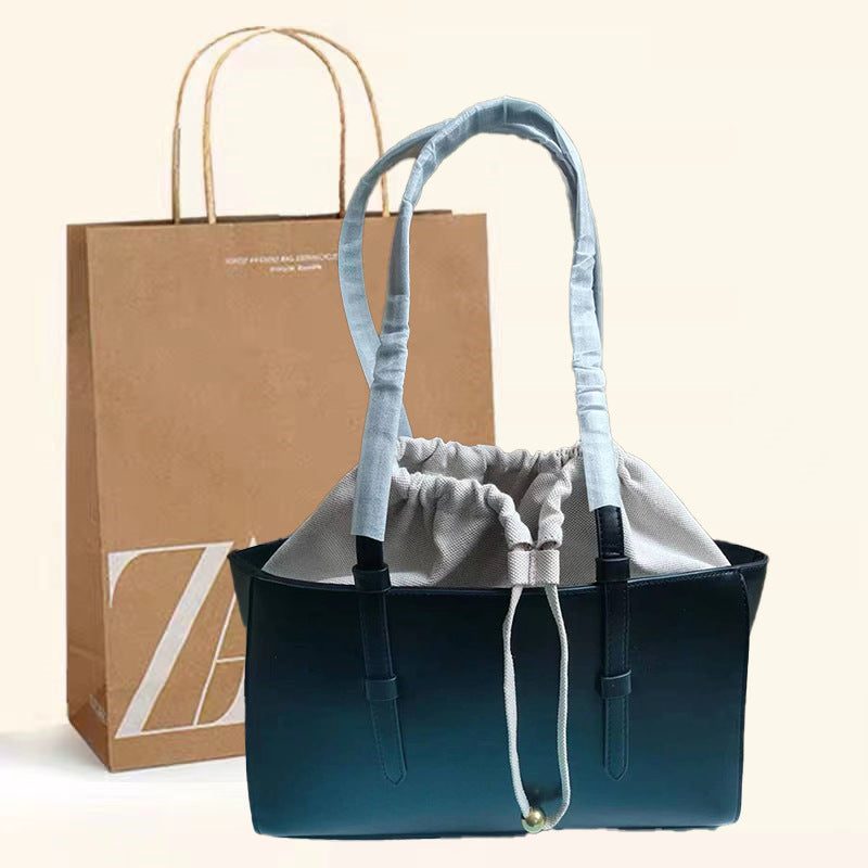 Women's Z Fashionable White City Style Drawstring Bundle Shoulder Bags