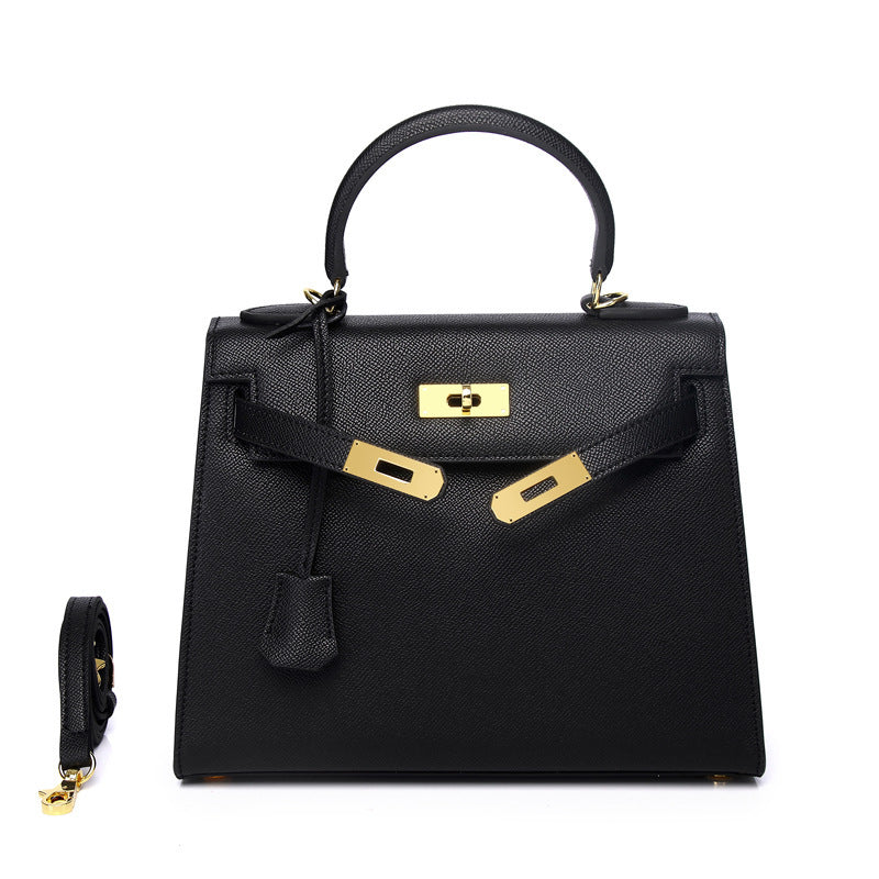 Women's Palm Print Cowhide Platinum Twist Genuine Handbags