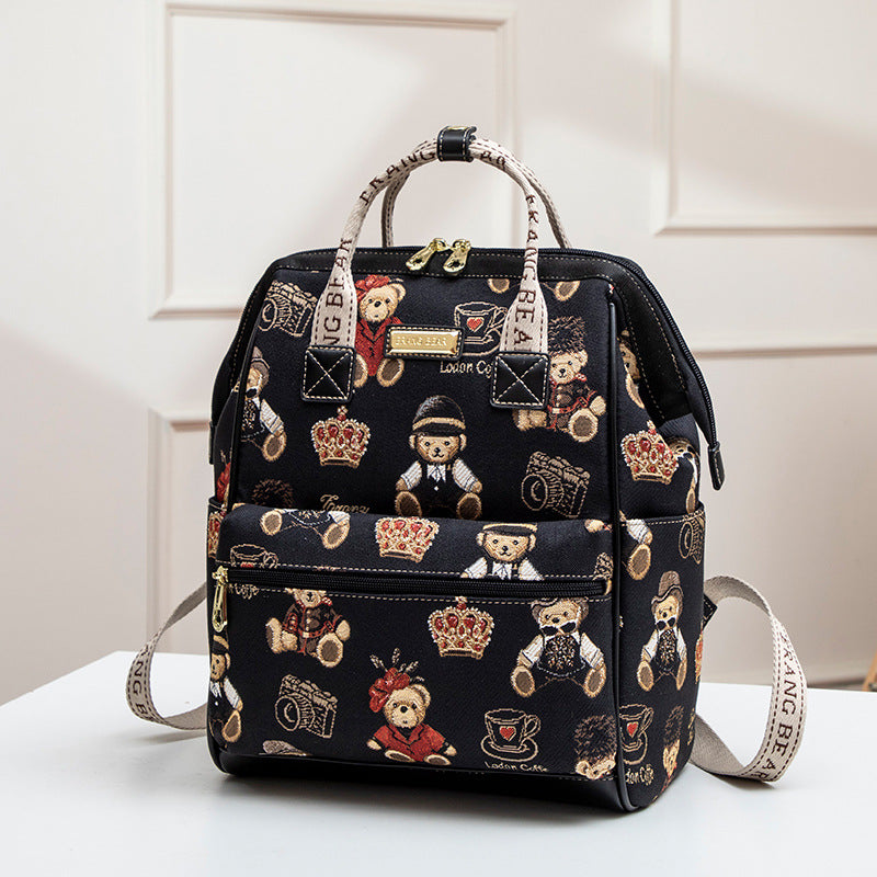 Women's & Men's & Bear Attachment Fashion Large Capacity Backpacks