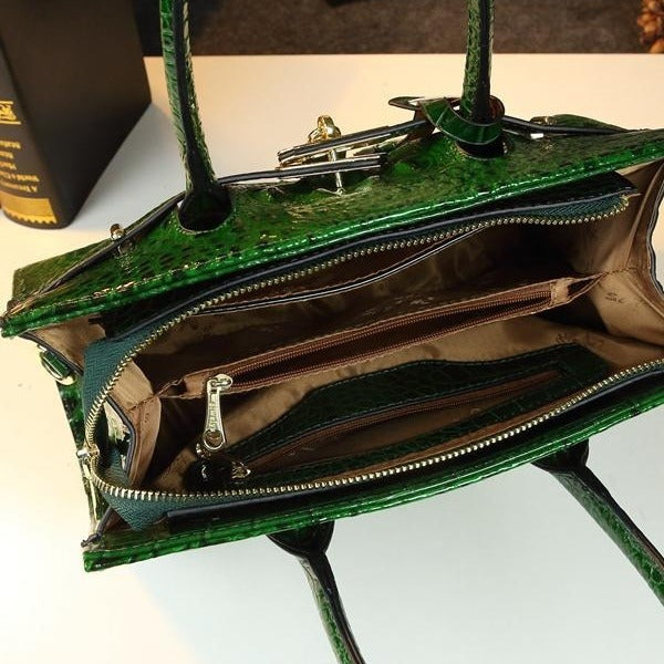 Women's Elegant Crocodile Pattern Big Mother Hard Handbags