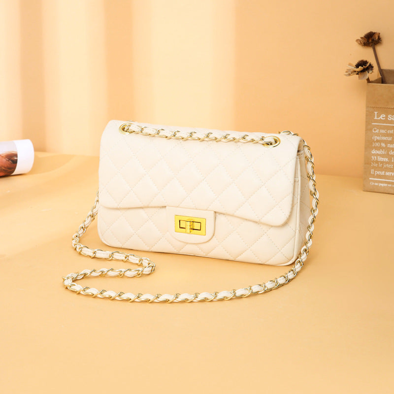 Women's Classic Style Diamond Pattern Chain Leather Crossbody Bags