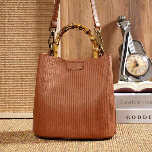 Women's Versatile Cowhide Single Fashion Elegant Leather Shoulder Bags
