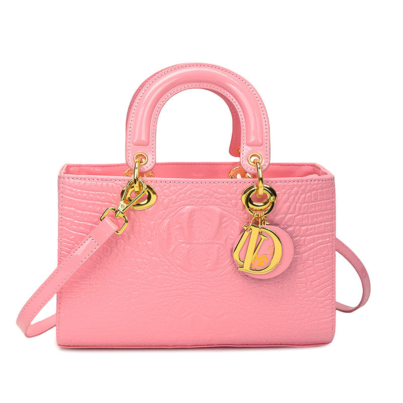 Women's Fashion Portable Crocodile Pattern Diana Shoulder Bags