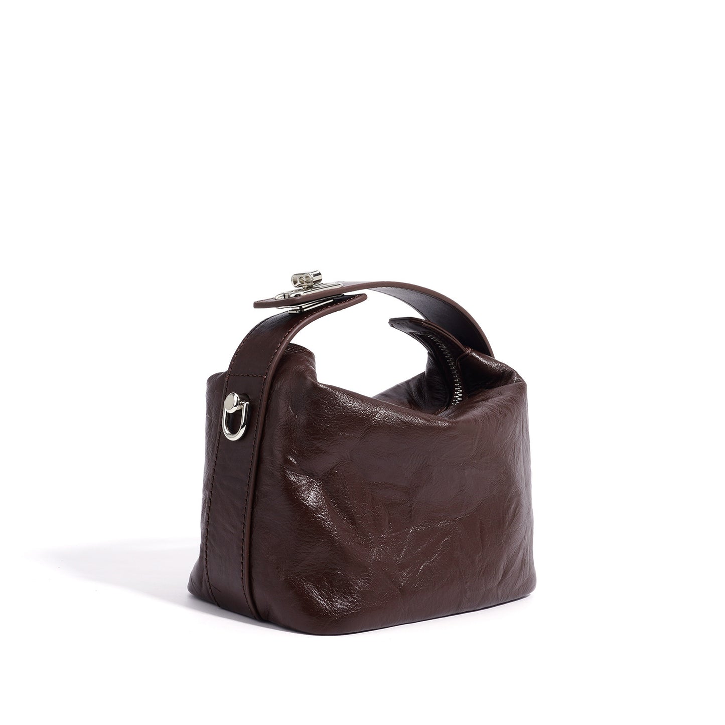 Women's Niche Leather Lunch Box Vintage Handbags