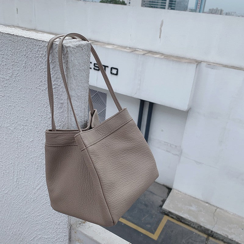 Women's Goat Leather Simple Fashion Genuine Handbags