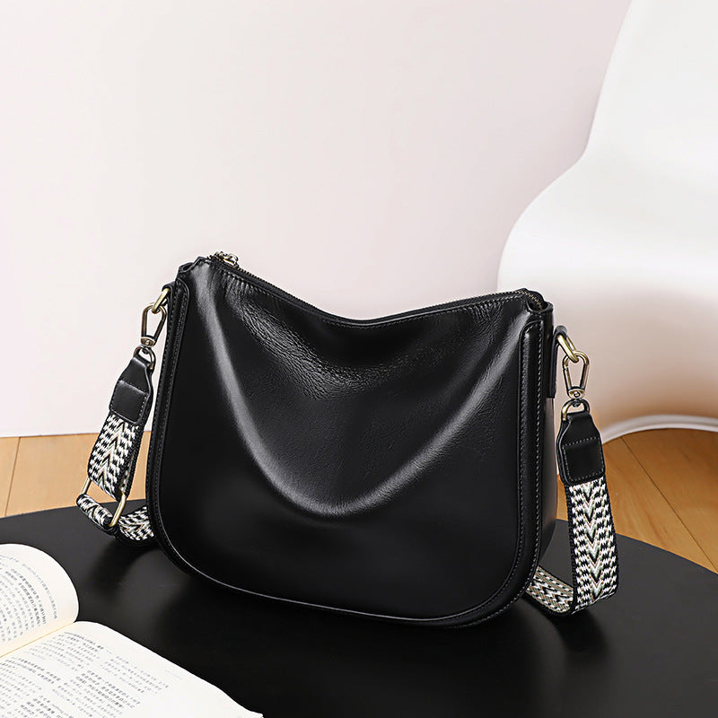 Women's Saddle Genuine Leather Versatile Large Capacity Crossbody Bags