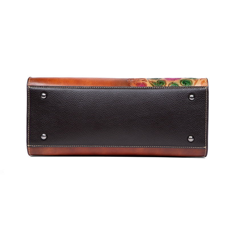 Women's Retro National Style Fashion Big Brushed Handbags