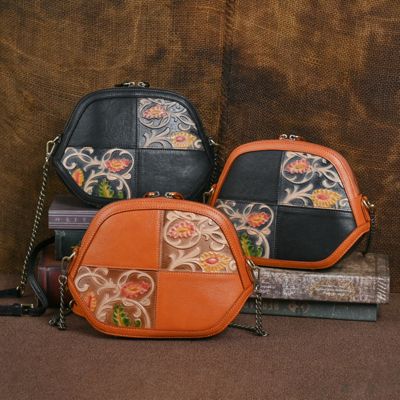 Retro Embossing Dye Penetration Fashion Shell Iron Bags