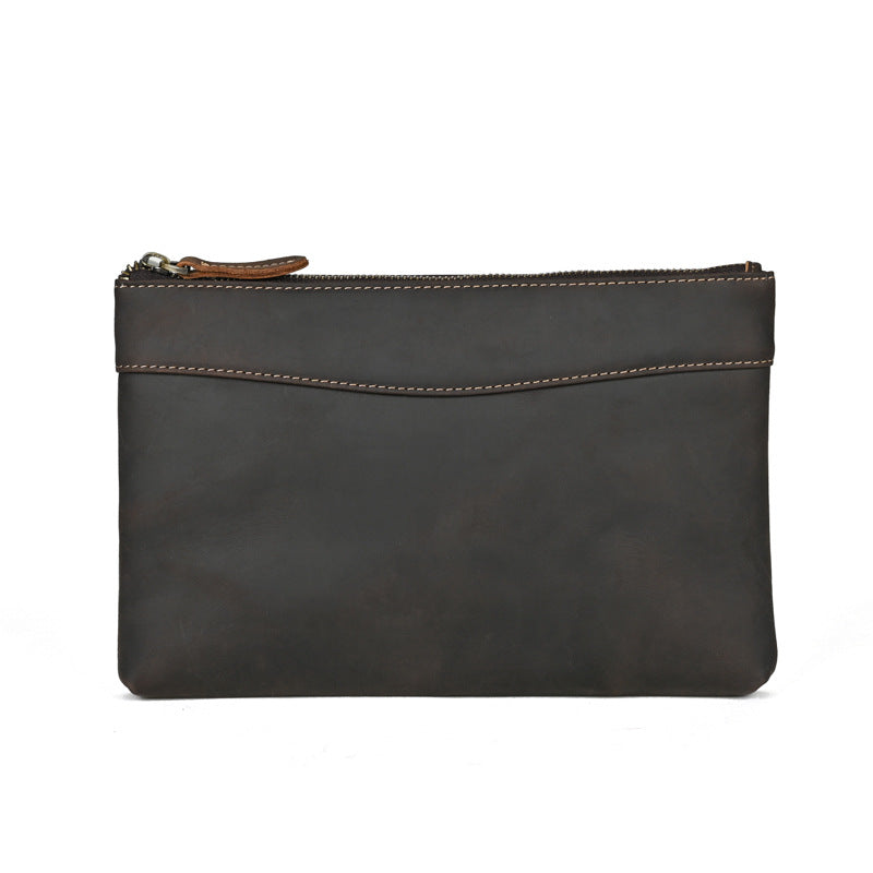 Men's Leather Clutch Large Capacity Long Retro Men's Handbags