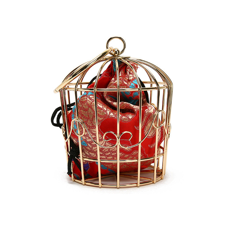 Women's Hollow Iron Bird Cage Western Style Crossbody Bags