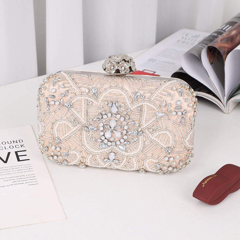 Women's Banquet Pearl Embroidery Dress Garment Diamond Bags