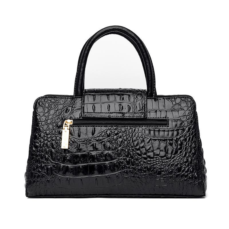 Women's Quality Crocodile Pattern Fashion Retro Large Handbags