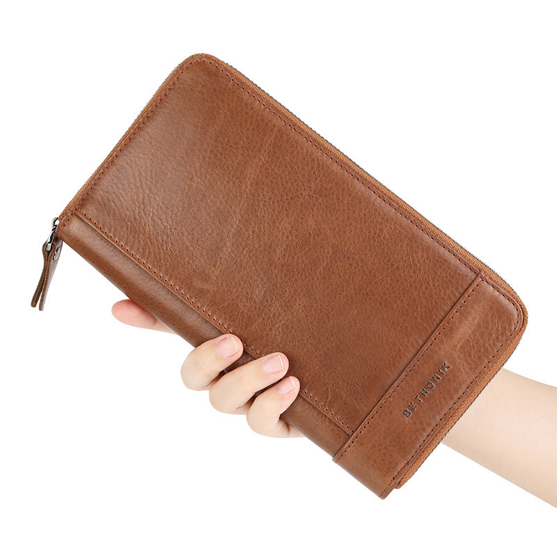 Men's Genuine Leather Retro Style Long Multiple Men's Wallets
