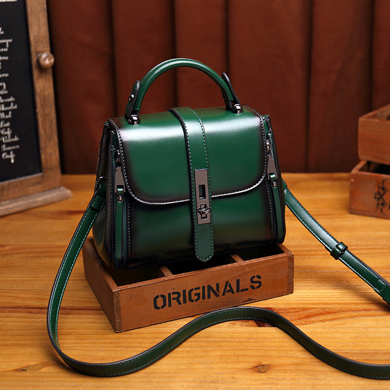 High Retro Textured Oil Wax Leather Bags