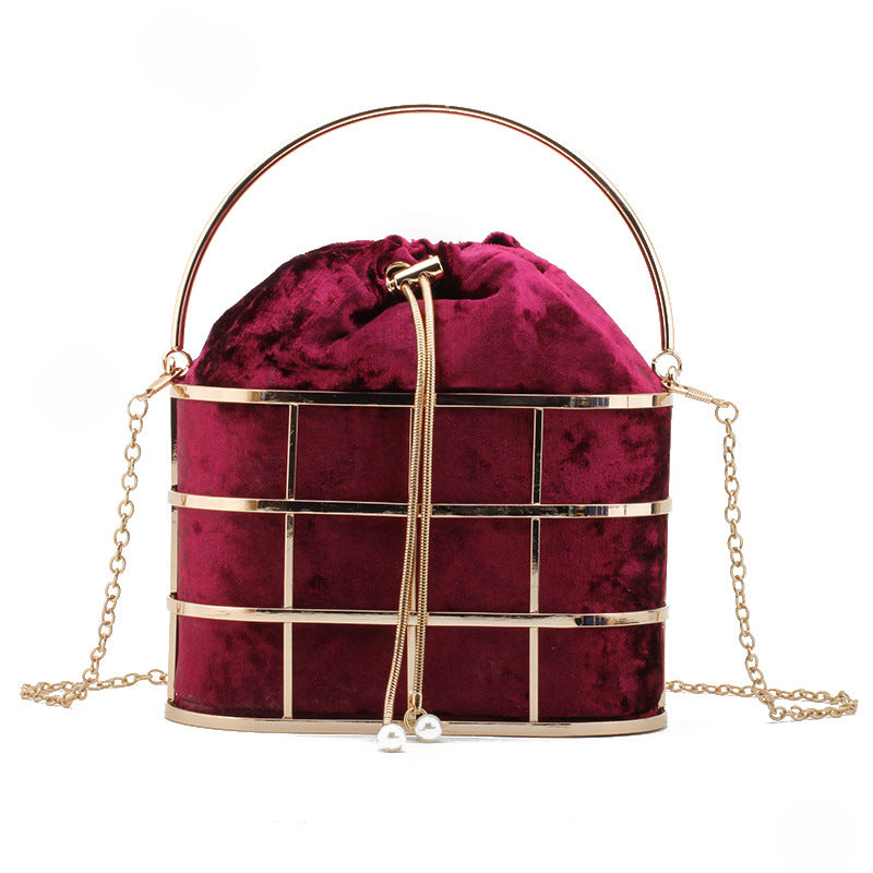 Women's Metal Hollow Hand Carrying Banquet Dress Evening Bags