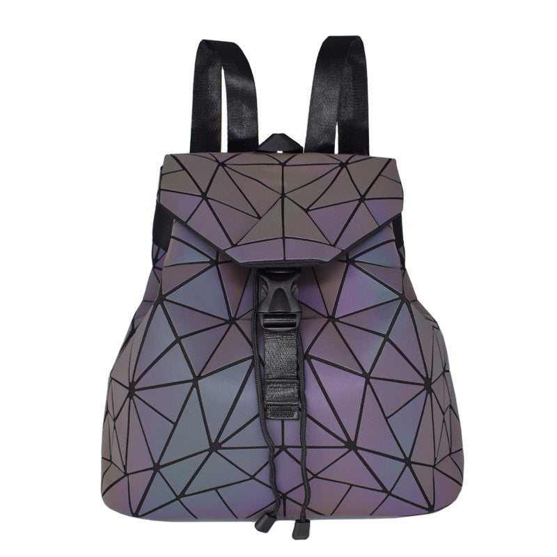 Women's Geometric Rhombus Luminous Korean Style Backpacks