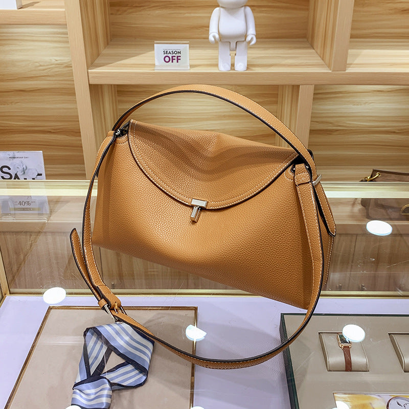 Women's Niche Pillow Lychee Pattern Soft Leather Shoulder Bags