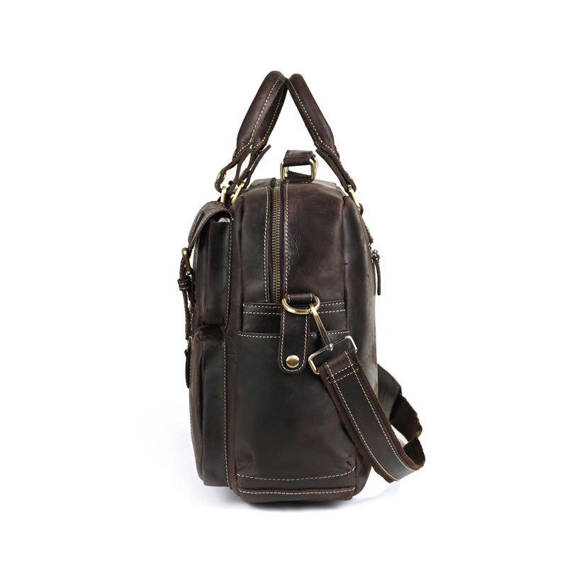 Men's Crazy Horse Leather Retro Top Layer Men's Handbags
