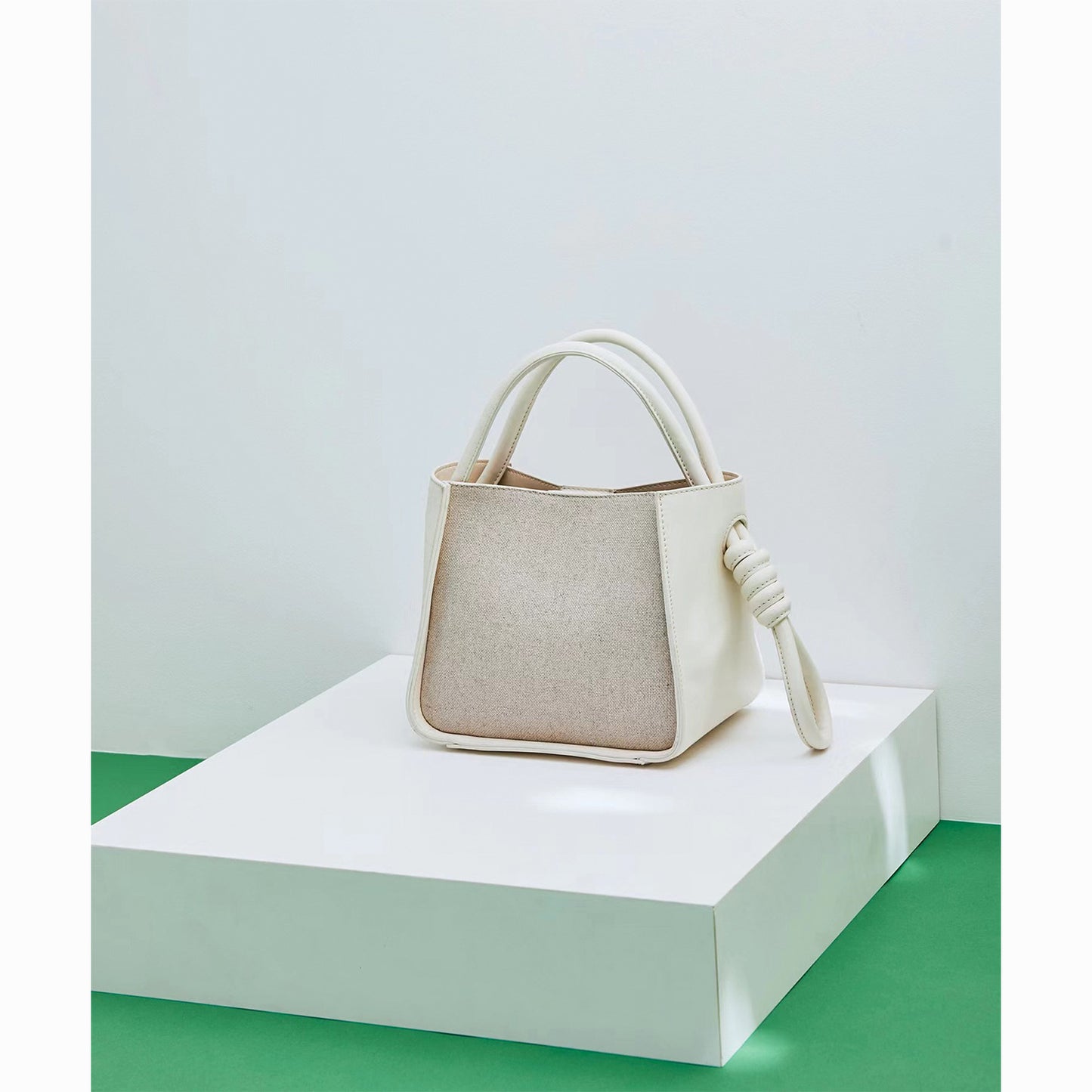 Women's Niche Designer Rope Canvas With First Layer Cowhide Crossbody Bags