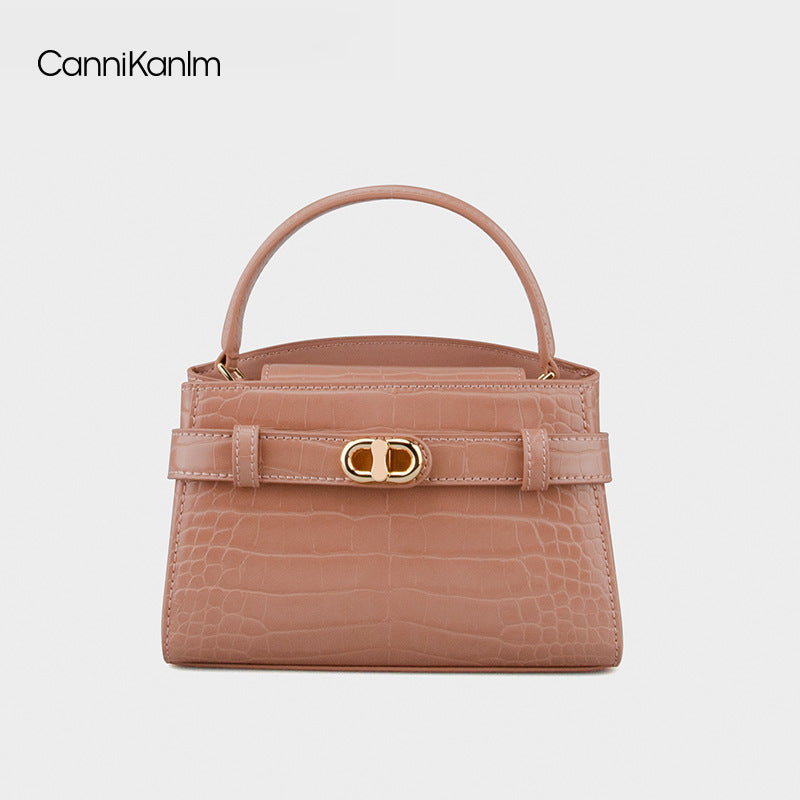 Women's Fashionable Portable Kelly Retro Advanced Texture Shoulder Bags