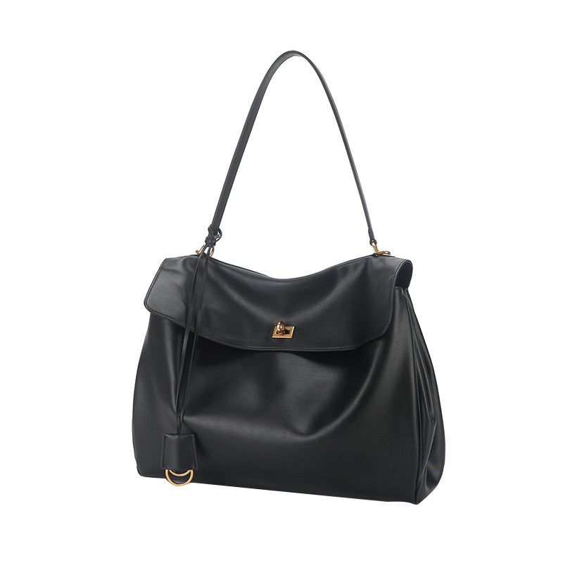 Women's Smooth Calfskin Portable Underarm Leisure Commute Shoulder Bags