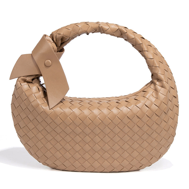 Women's Woven Fashion Knotted Round Large Capacity Handbags