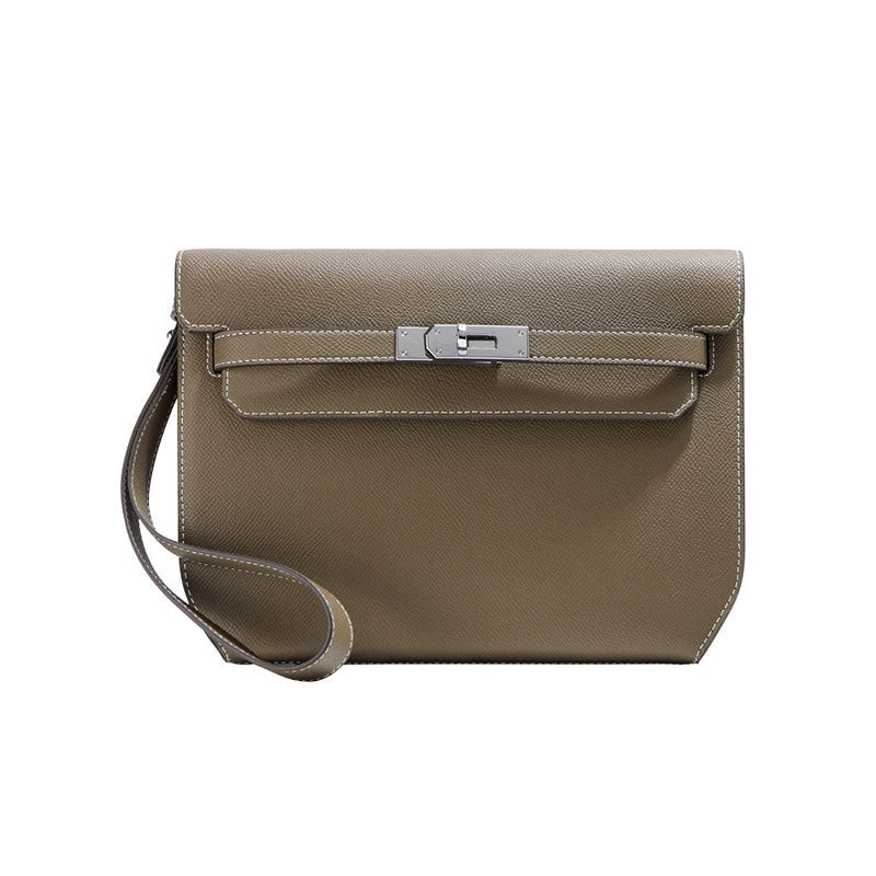 Men's Palm Print Cowhide Underarm Hand Carrying Handbags