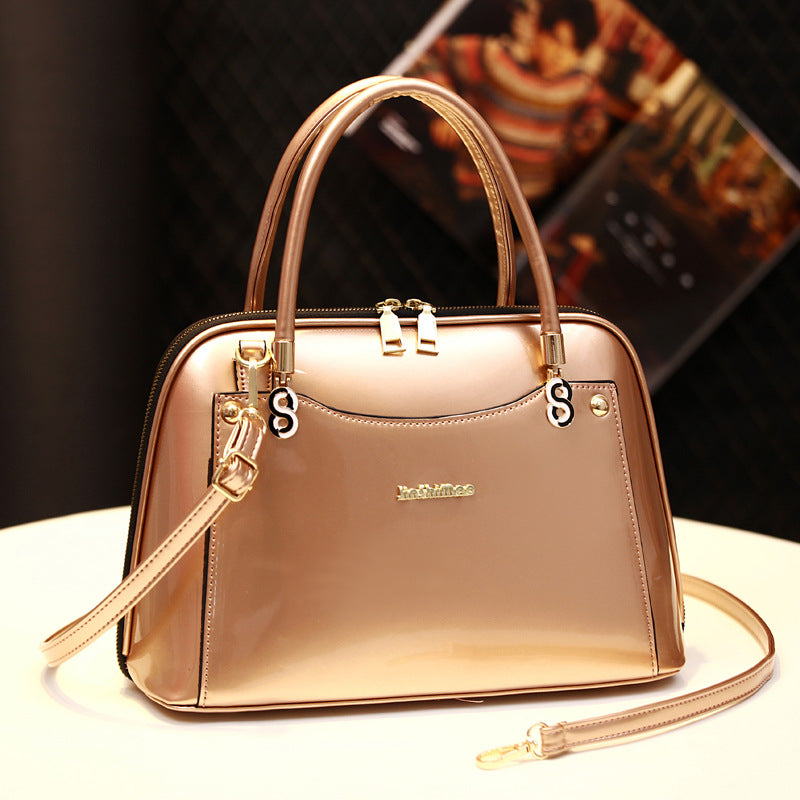 Women's Bright Leather Shell Big Simple Fashion Handbags