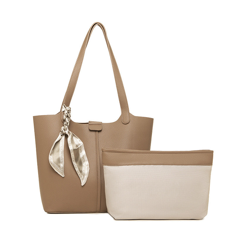 Women's Leather Pattern Commuter Big Trendy Fashion Elegant Mother Shoulder Bags