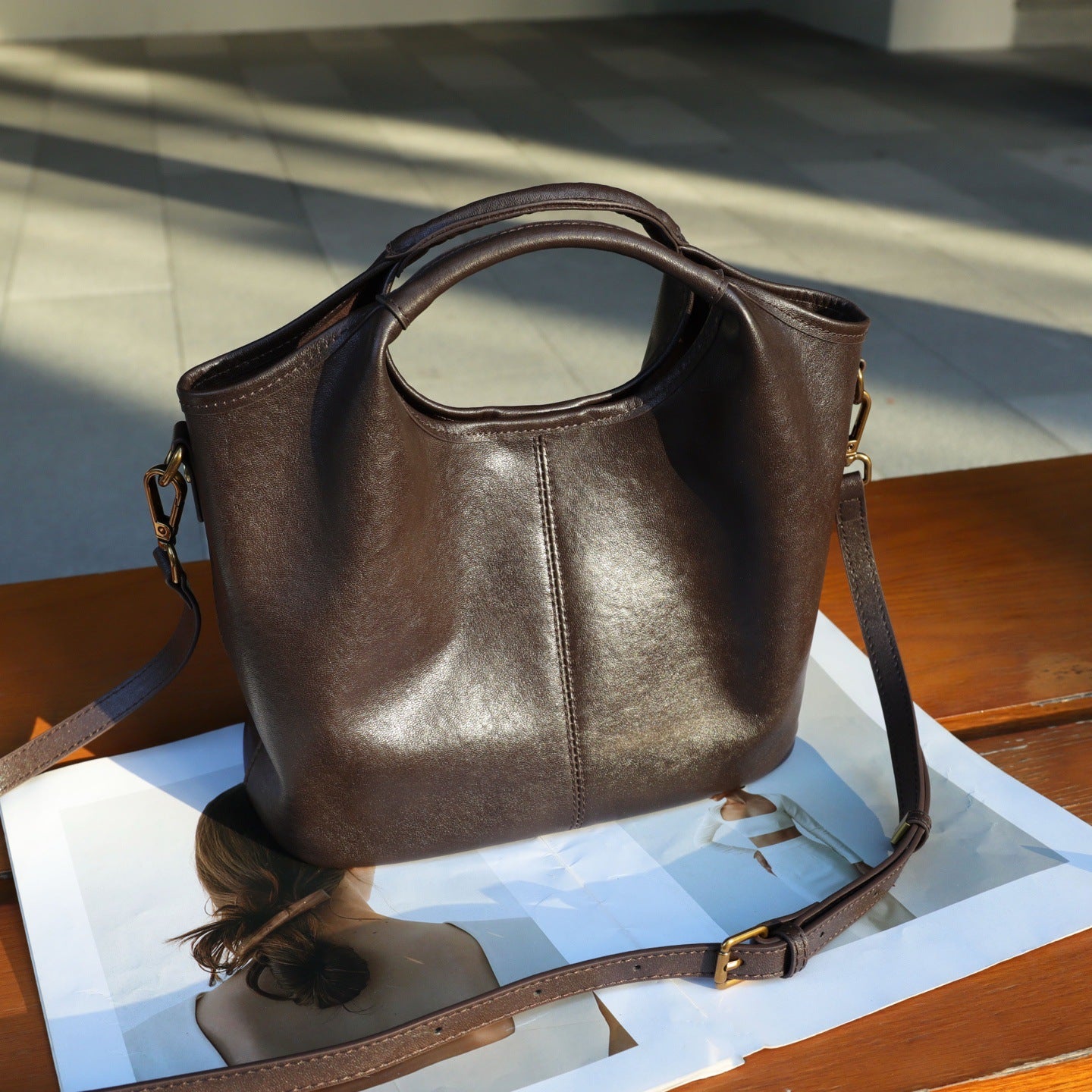 Women's Layer Vegetable Tanning Leather Retro Handbags