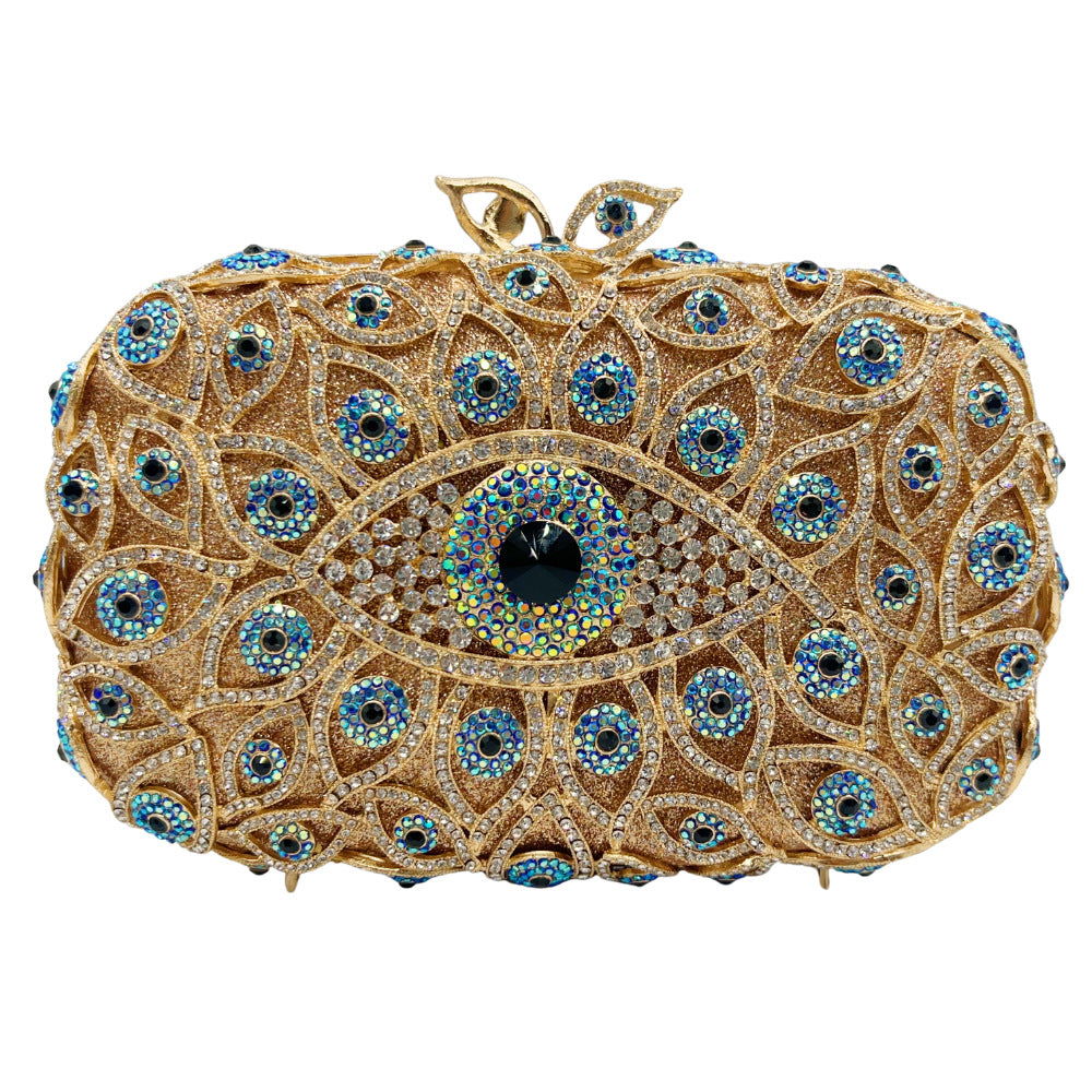 Women's Horizontal Eye Diamond Dinner Banquet Full Evening Bags