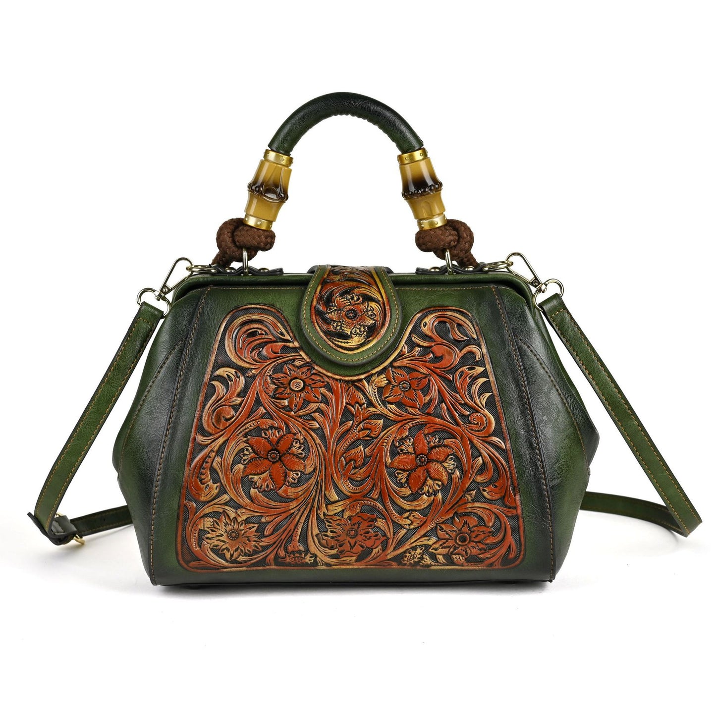 Women's Retro Rub Colored Totem Series Optional Embossed Handbags