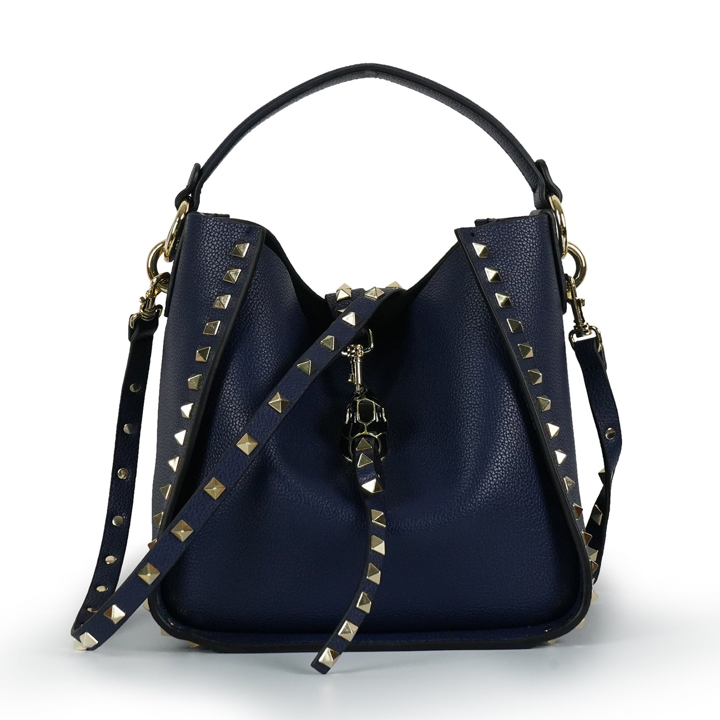 Women's Cow Leather Rivet Vintage Leopard Head Crossbody Bags