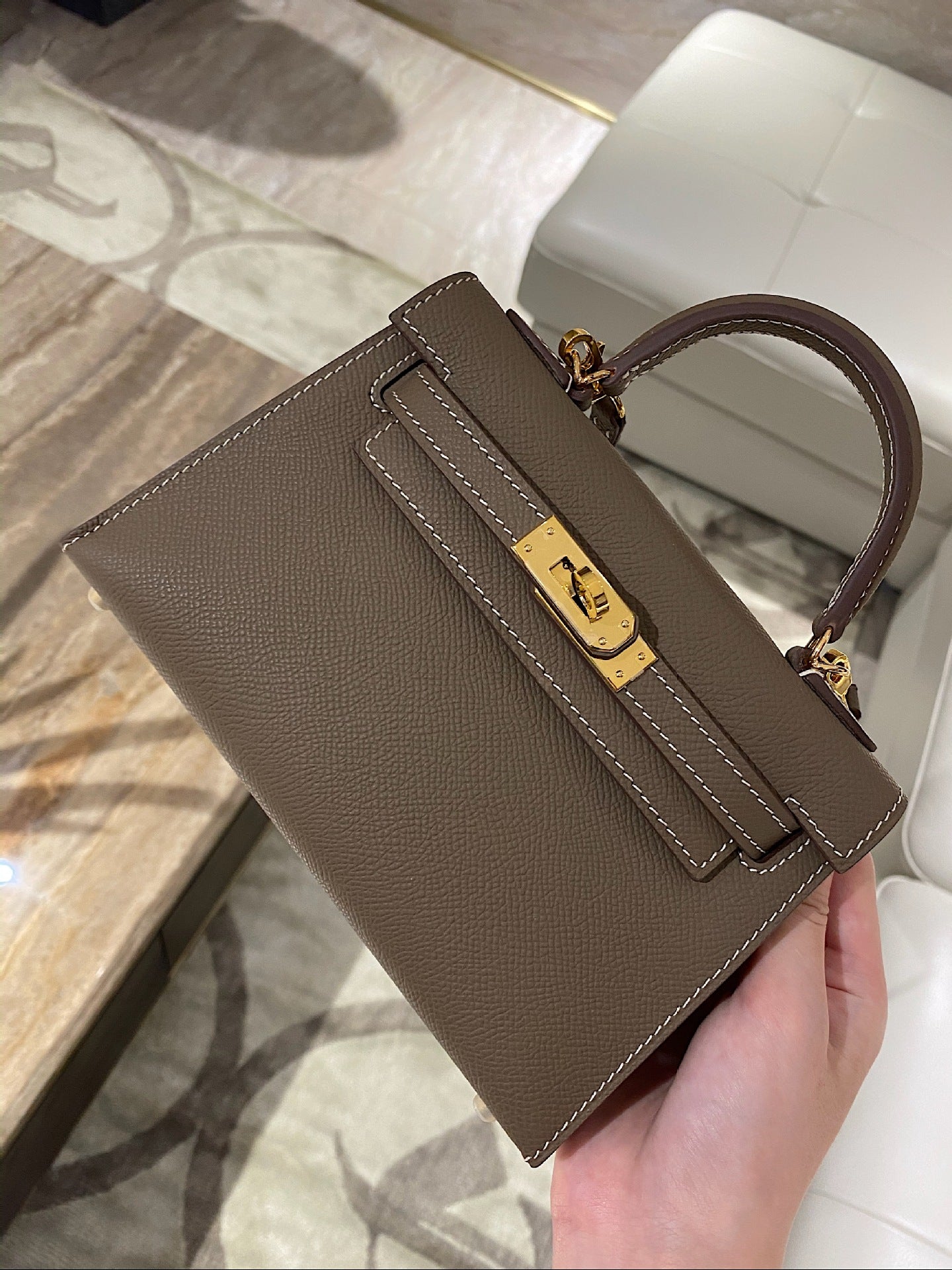 Women's Leather Elephant Gray Kelly High-grade Gift Bags