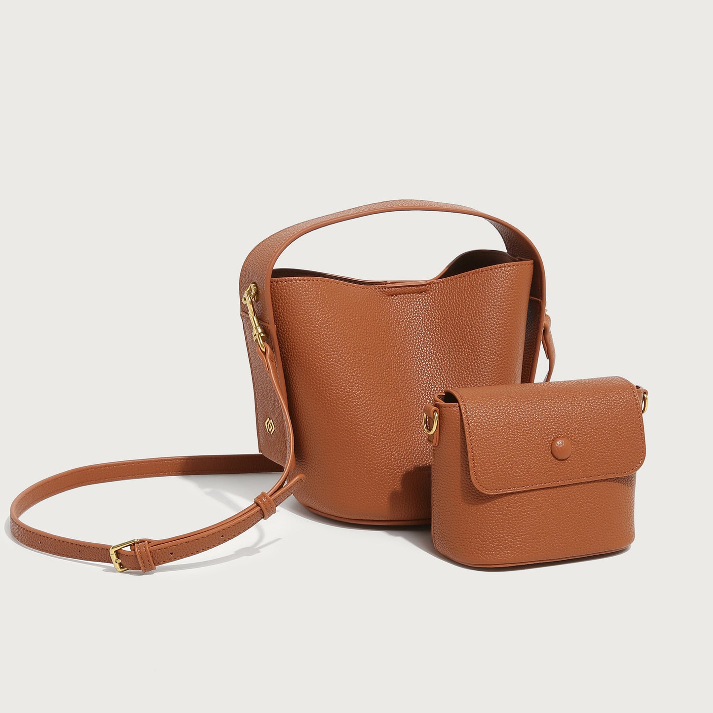 Women's Retro Fashion Lychee Pattern Large Capacity Handbags