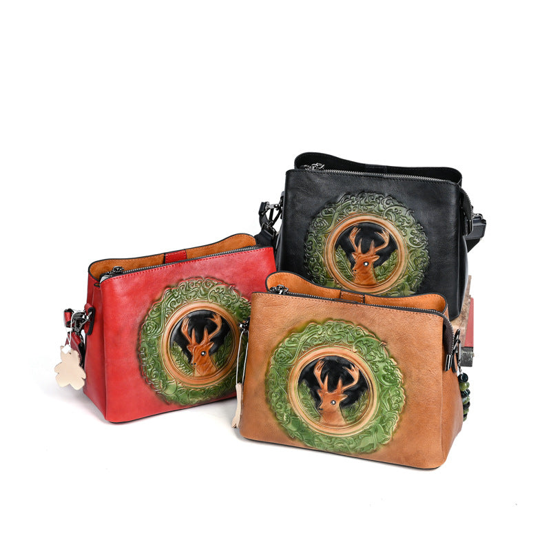 Women's Cowhide Versatile High Quality Underarm Live Crossbody Bags