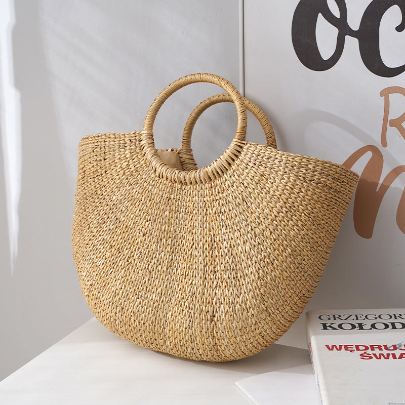 Women's Woven Moon Korean Style Shell Hand Bags