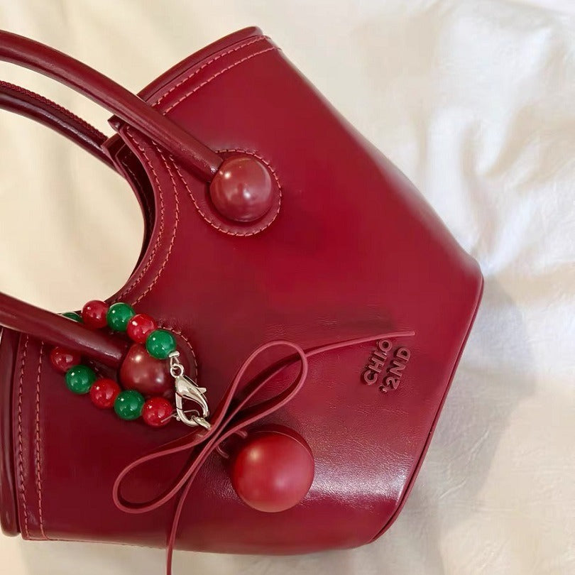 Women's Attractive Cherry Love Hand-held One Crossbody Bags