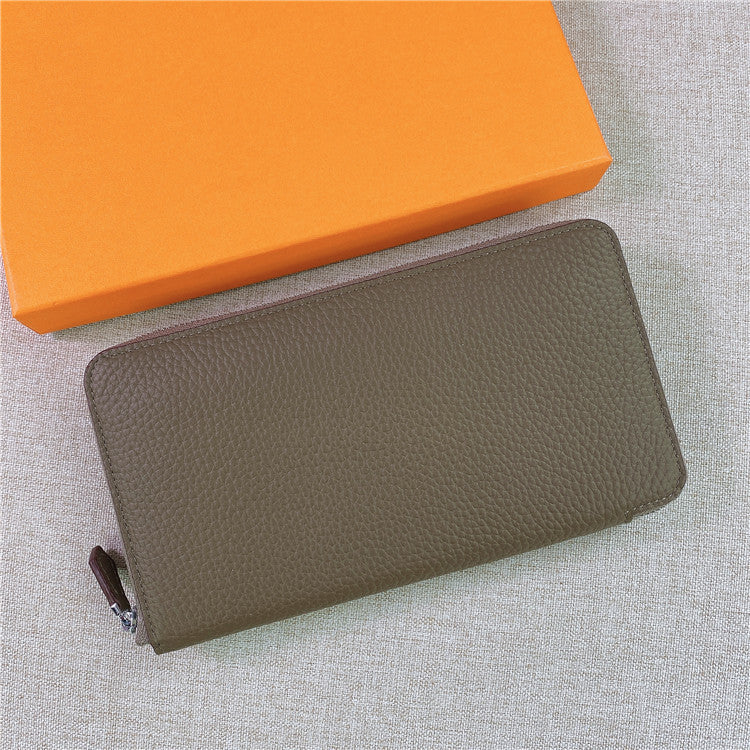 First Layer Cowhide Unisex Long Zipper Ladies Wallets