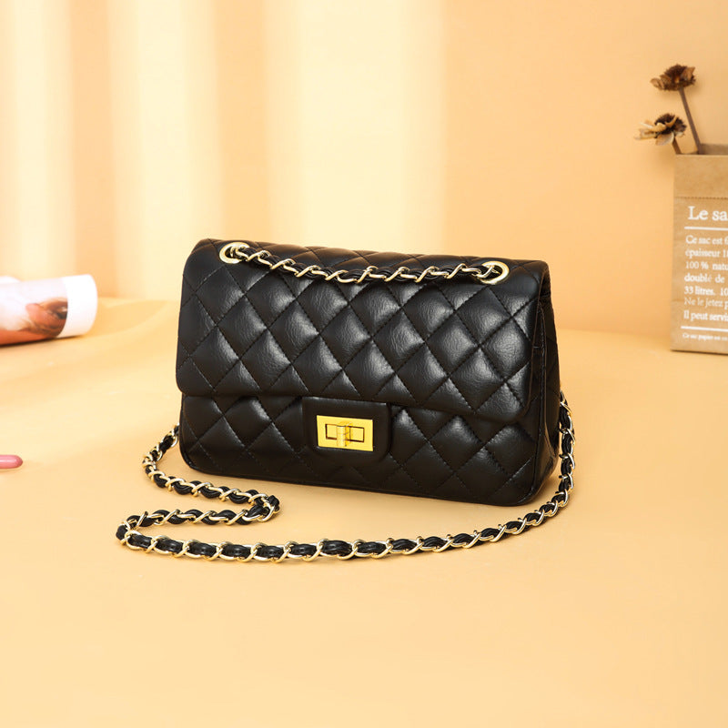 Women's Classic Style Diamond Pattern Chain Leather Crossbody Bags