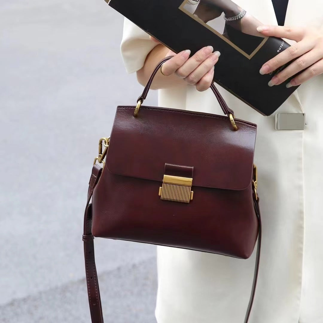Women's Fashion Genuine Leather Plant Practical Crossbody Bags