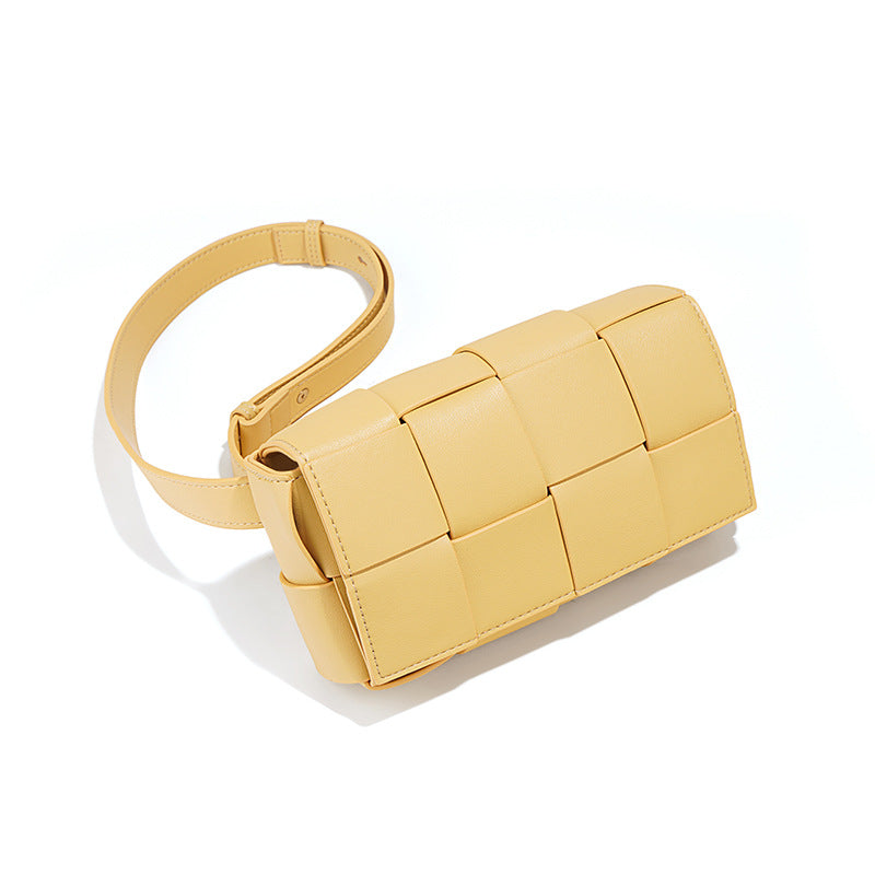 Women's Leather Woven Pillow Fashion Candy Color Shoulder Bags