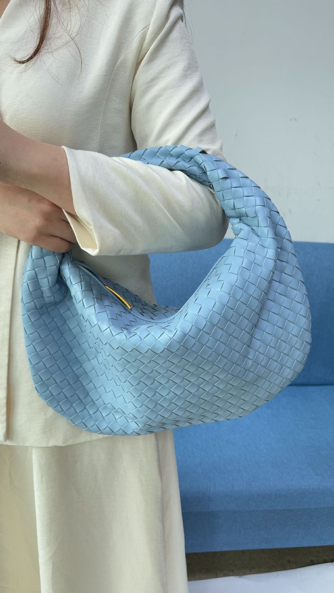 Women's Denim Woven Hand Holding One Underarm Handbags