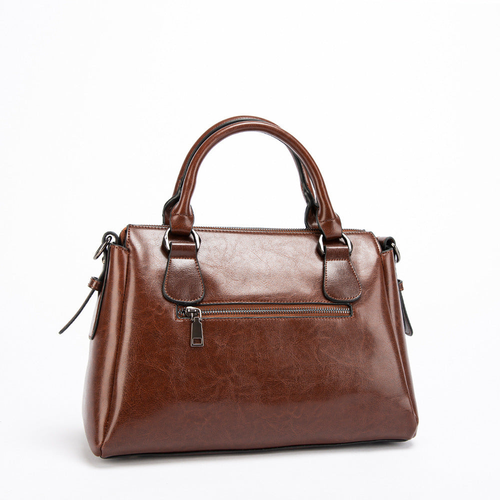 Women's Retro Fashion Genuine Leather Portable Large Capacity Handbags