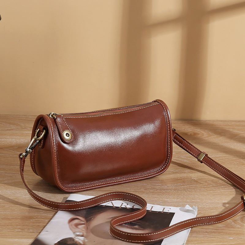 Women's Genuine Leather Dumpling Retro Commuter High-grade Crossbody Bags