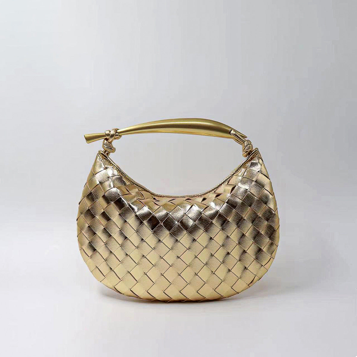 Pleated Cowhide Woven Large Capacity White Handbags