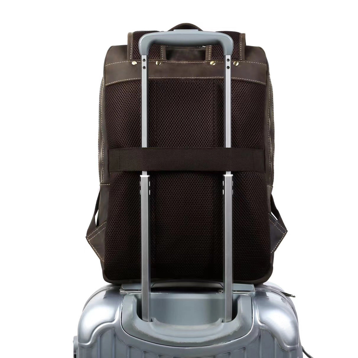 Men's Crazy Horse Leather Vintage Genuine Large Backpacks