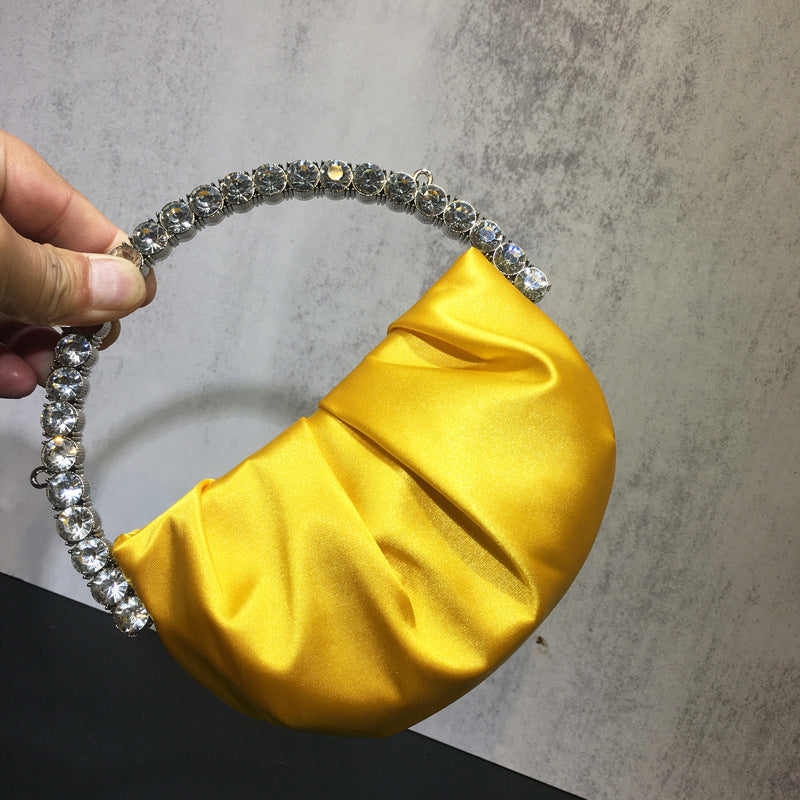 Female Niche Rhinestone Clutch Diamond Pleated Dinner Bags